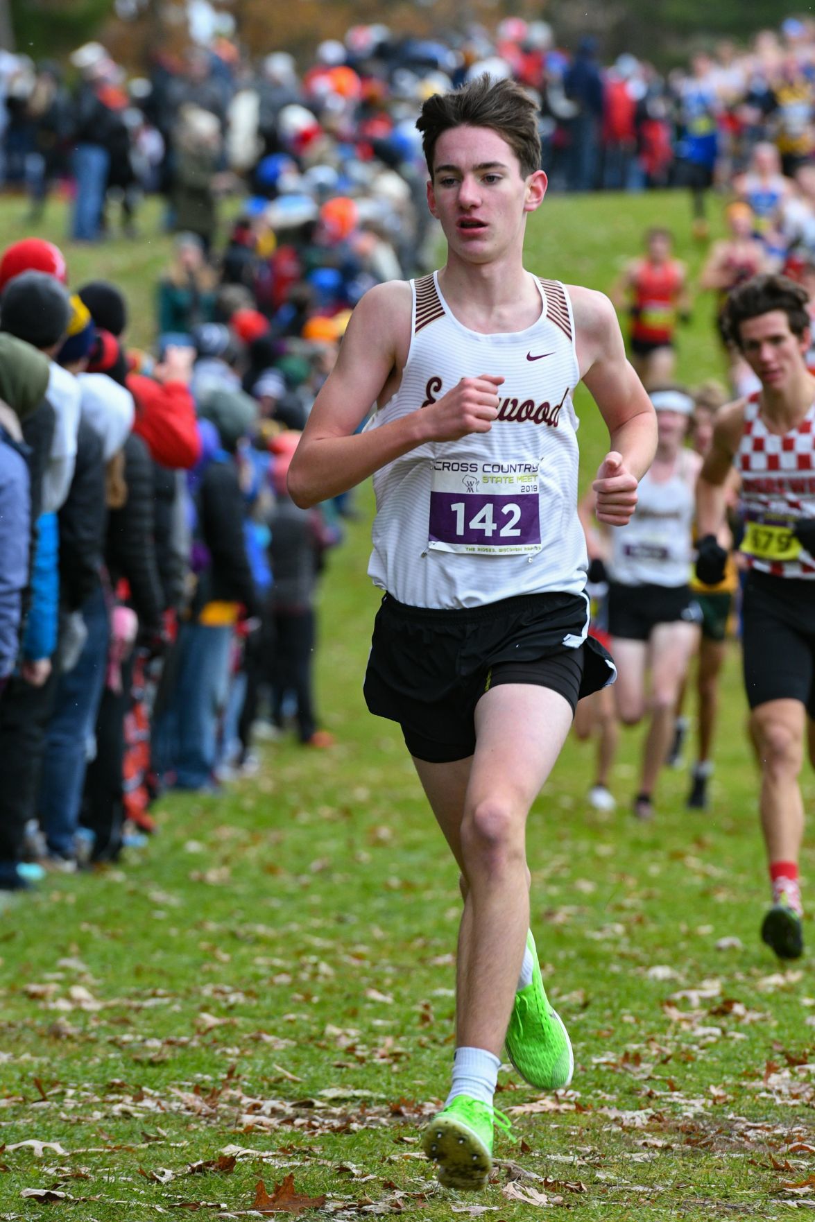 WIAA state cross country photo: Leo Richardson, Madison Edgewood